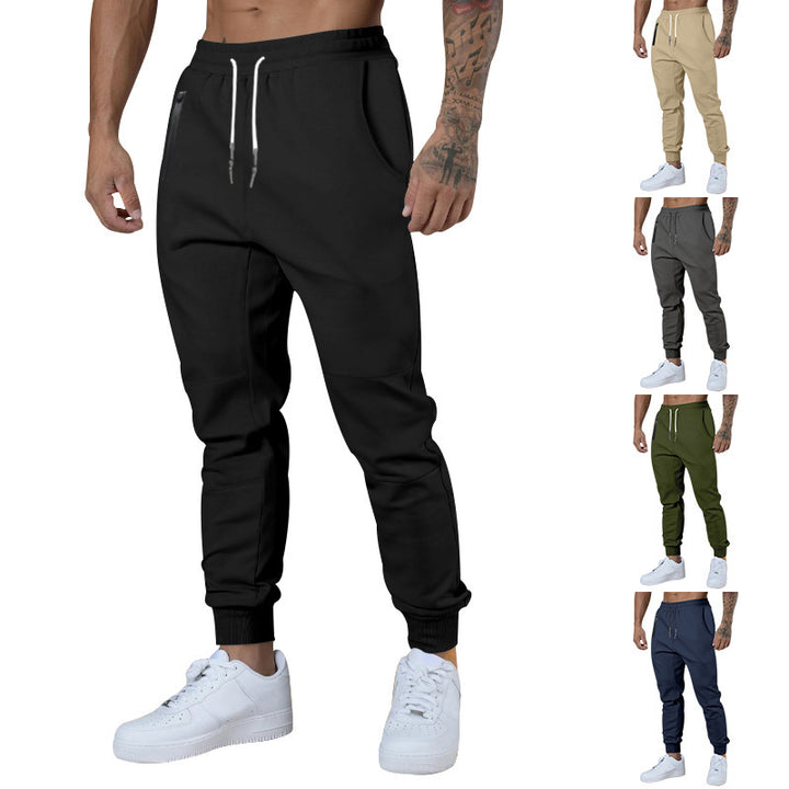 Herren nan athletische Jogginghose mit konischem Bein, Reißverschlusstaschen und elastischem Bund Drune