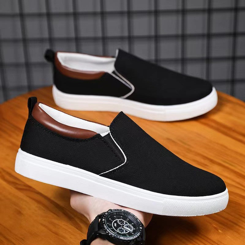 Herren nan Canvas-Slip-On Sneaker mit elastischen Einsätzen, gepolsterter Fersenmanschette und leichter EVA-Sohle Drune