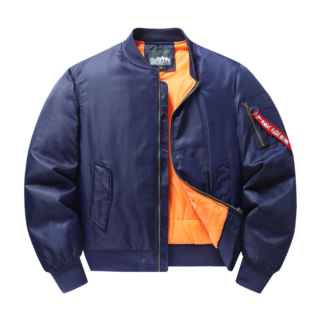 Herren Flieger-Bomberjacke mit kontrastfutter winddichtem Shell und Ärmel-Utilitytasche Drune
