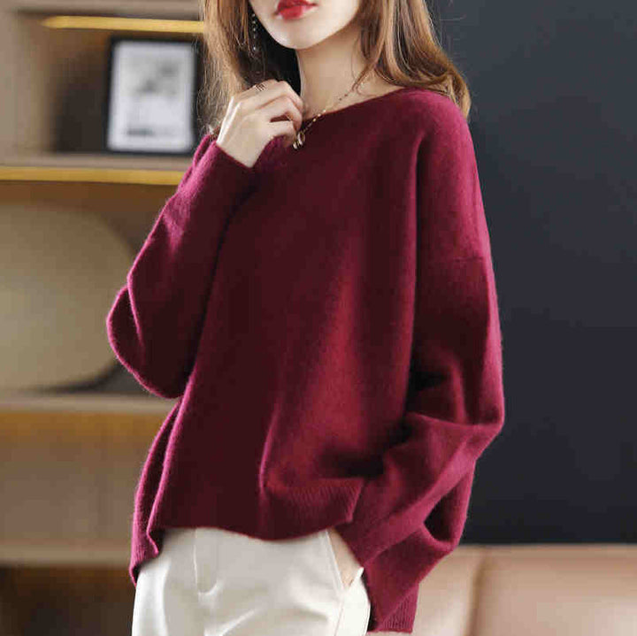 Damen gemütlicher Kaschmirpullover mit modernem Schnitt Drune