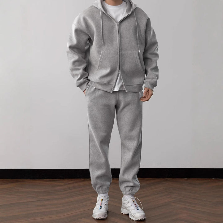 Herren bequeme Freizeitjacke mit passender Jogginghose Drune