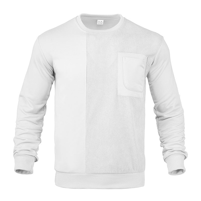 Herren nan strukturiertes Sweatshirt mit Brusttasche und geripptem Vorderpanel Drune