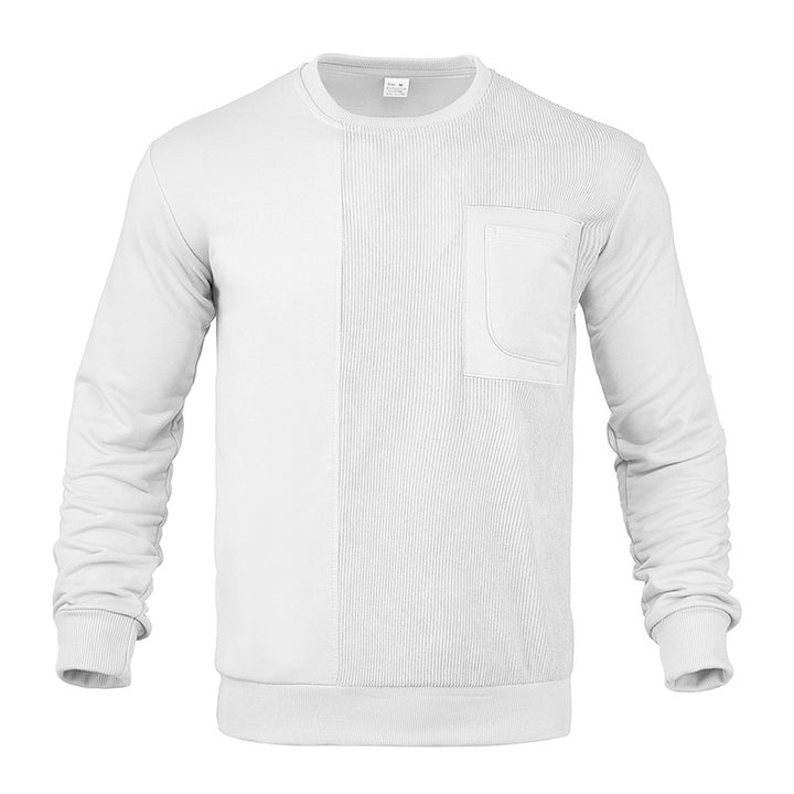 Herren nan strukturiertes Sweatshirt mit Brusttasche und geripptem Vorderpanel Drune