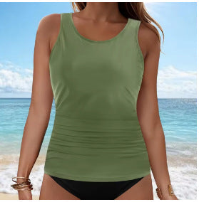 Damen Tankini-Oberteil mit Raffung Drune