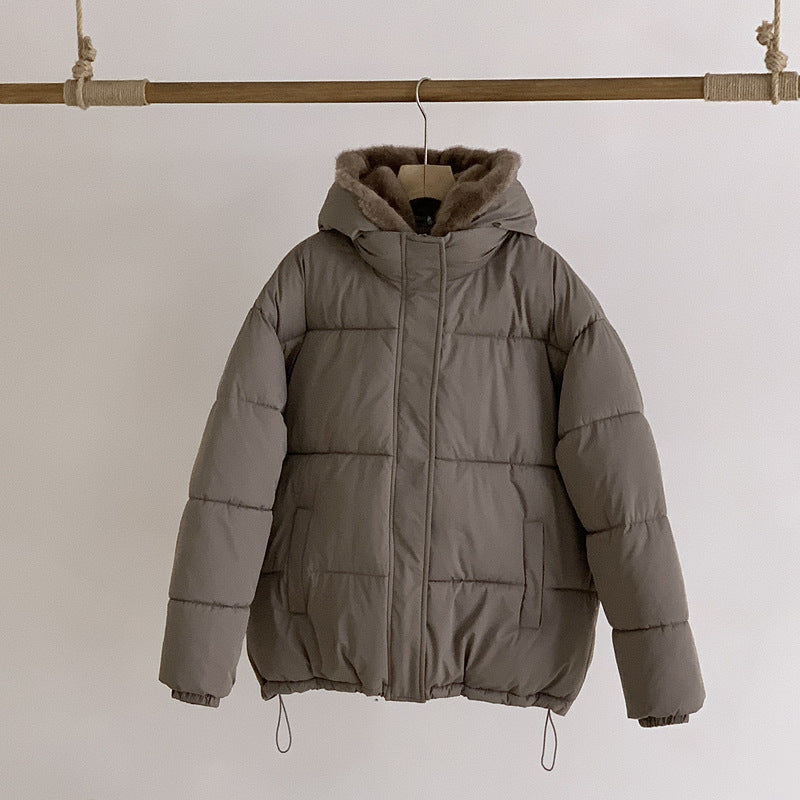 Damen Modische Pufferjacke mit abnehmbarem Kunstfellkragen und praktischen Taschen Drune
