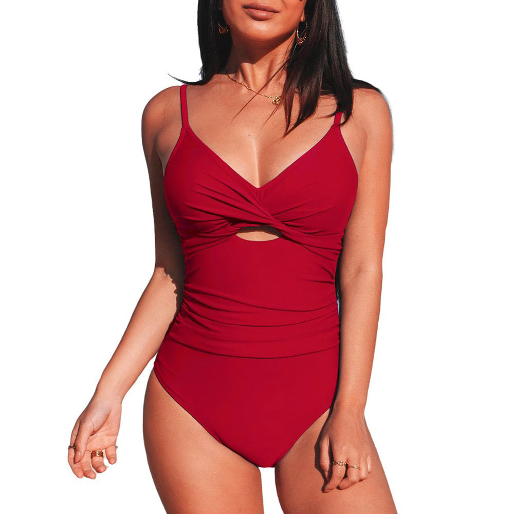 Damen Eleganter Einteiler-Badeanzug mit modischem Cut-Out Drune