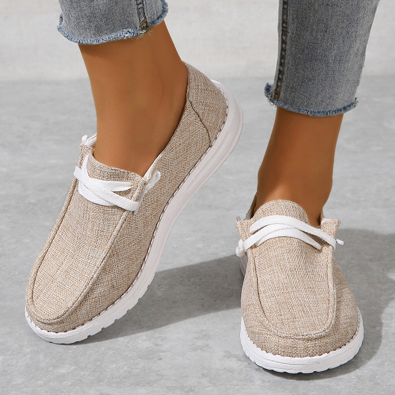 Damen bequeme Slip-On Freizeitschuhe mit leichtem Obermaterial Drune