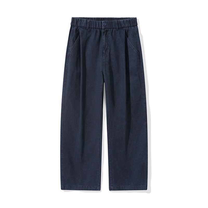 Damen Bundfalten-Hose mit elastischem Taillenbund und weitem Bein Drune