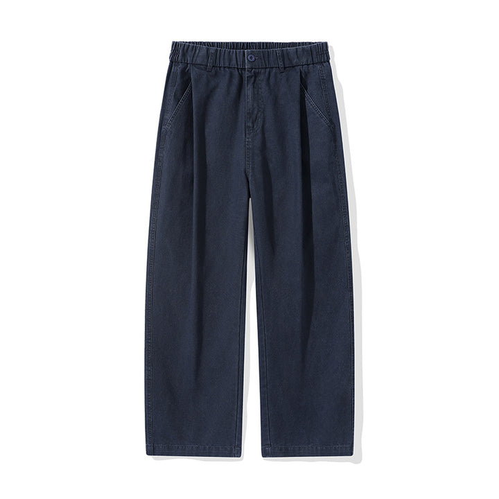 Damen Bundfalten-Hose mit elastischem Taillenbund und weitem Bein Drune