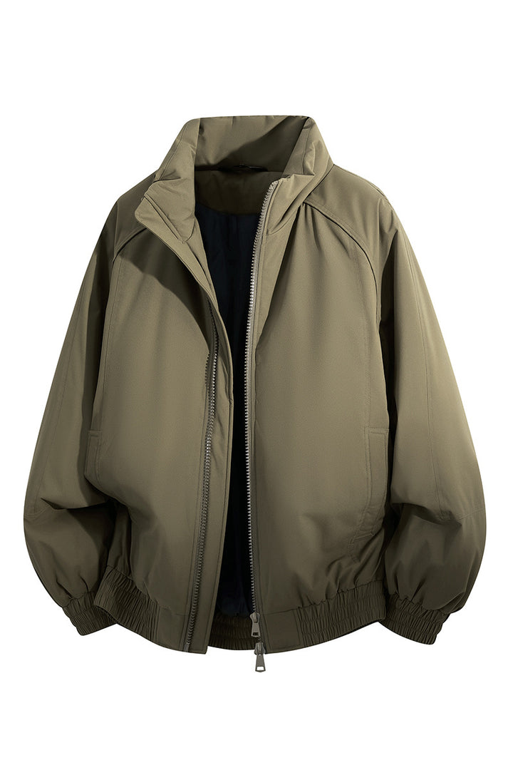 Unisex Oversize-Bomberjacke mit Stehkragen, elastischem Saum & wattierter Fütterung Drune