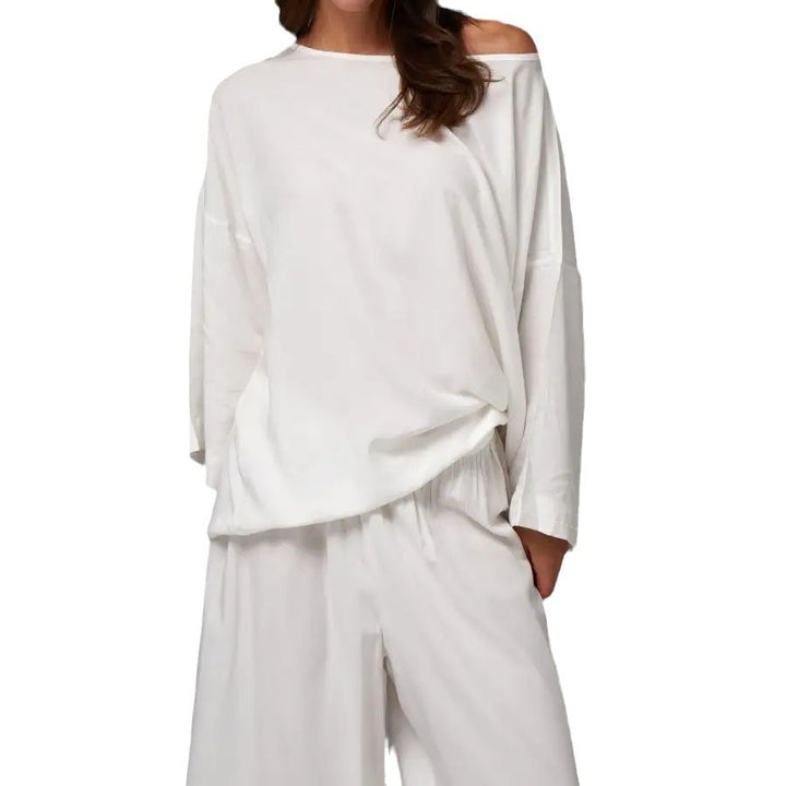 Damen Elegantes Lounge-Set mit weit geschnittenem Oberteil und Palazzo-Hosen Drune
