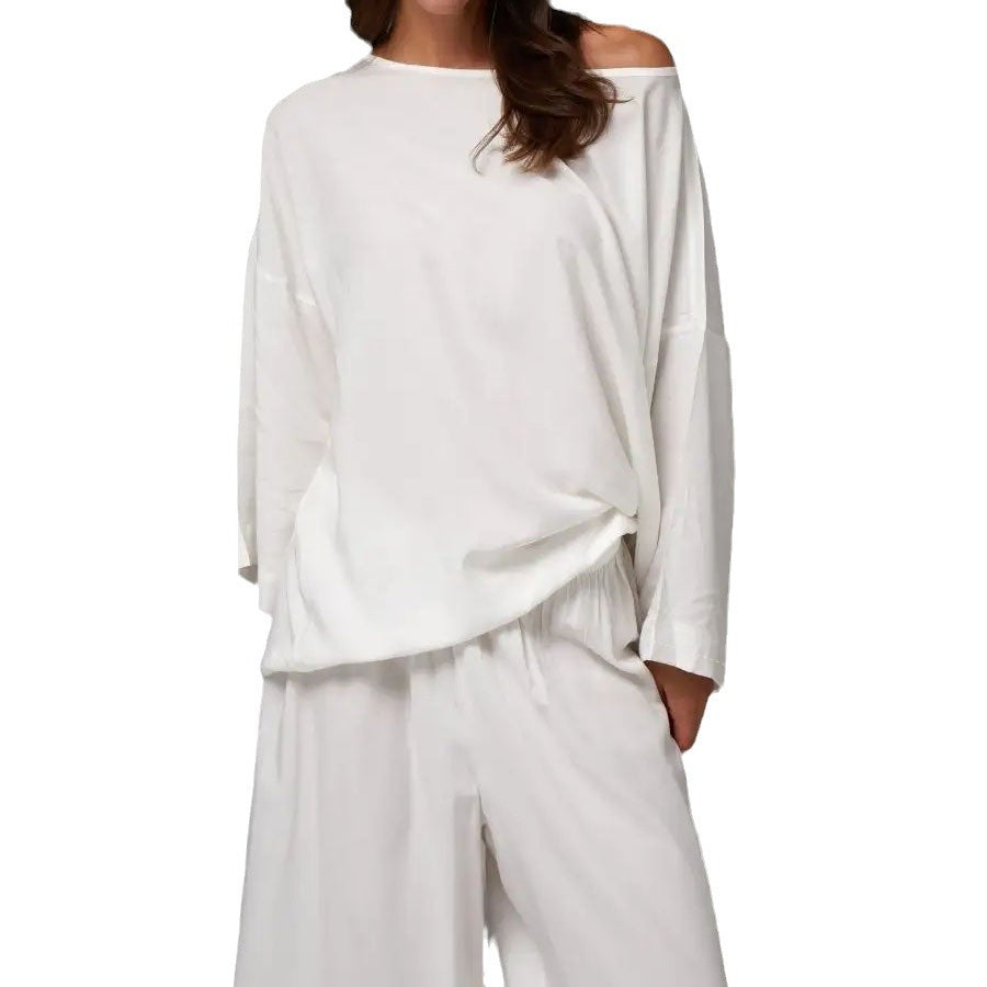 Damen Luftiges Lounge-Set mit weitem Oberteil und eleganten Palazzo-Hosen Drune
