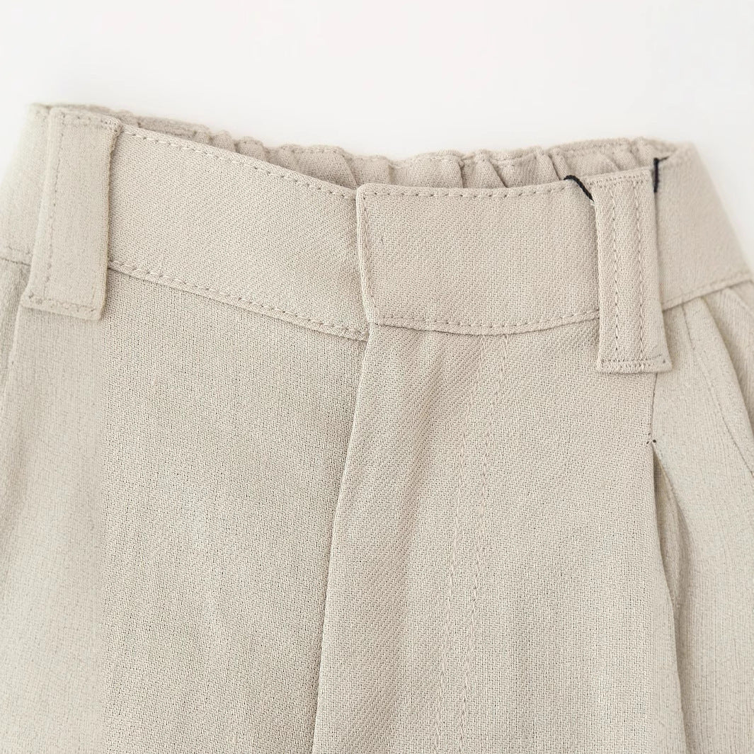 Damen elegante weite Anzughose mit Faltenwurf und hohem Bund Drune