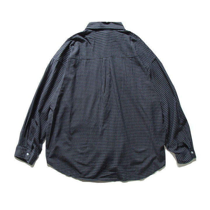 Herren Oversized-Kariertes Langarmhemd mit Brusttasche Drune