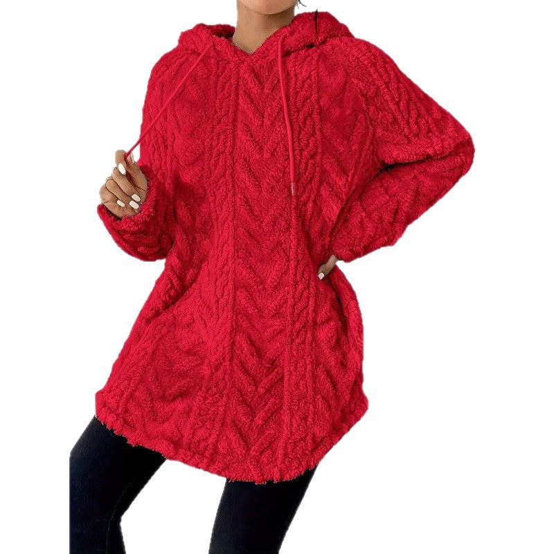 Damen bequemer Kapuzenpullover mit strukturiertem Design Drune
