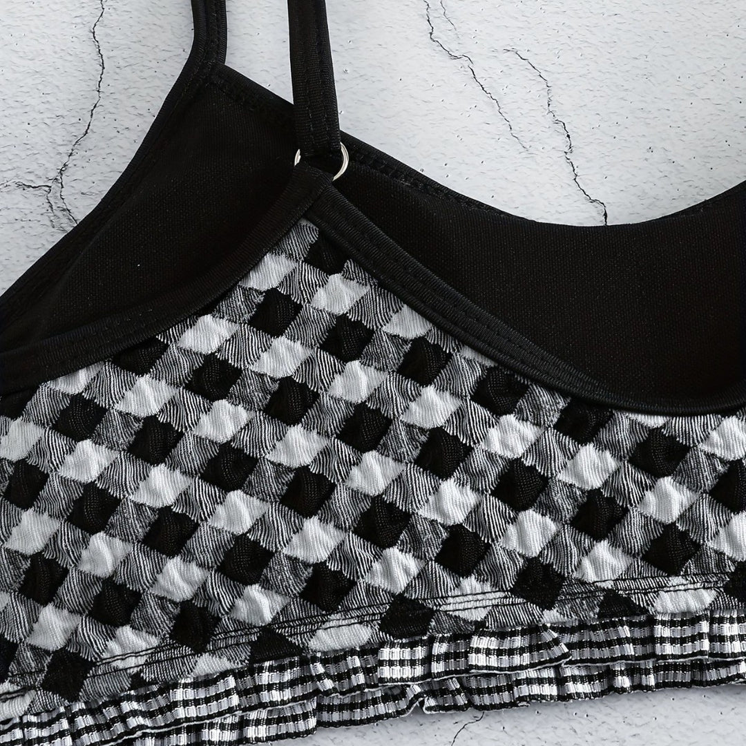 Damen lässiger Crop-Top Bikini Drune