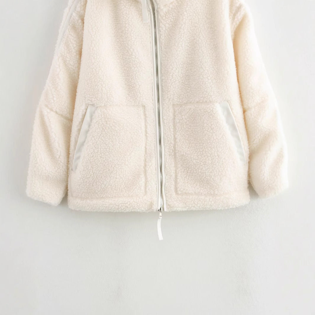 Damen Fleecejacke mit weichem Teddyfell und praktischen Taschen Drune