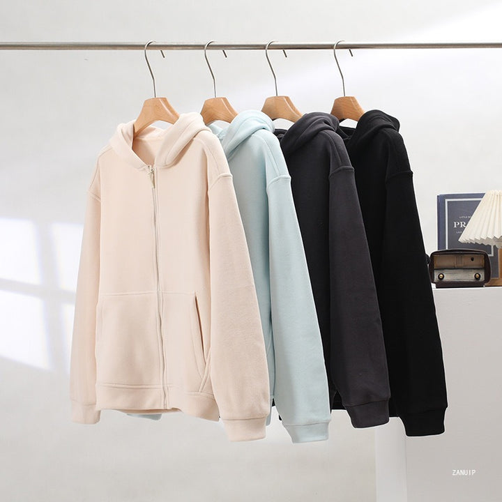 Damen Fleece-Hoodie mit durchgehendem Reißverschluss und Kängurutaschen Drune