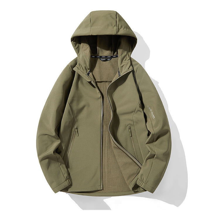 Herren Leichte Softshell-Kapuzenjacke mit Fleece-Innenfutter und wasserabweisender Oberfläche Drune