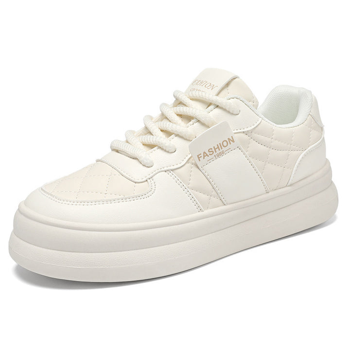 Unisex gestepptes Plateau-Sneaker aus Kunstleder mit gepolstertem Schaft und dämpfender Leichtsohle Drune