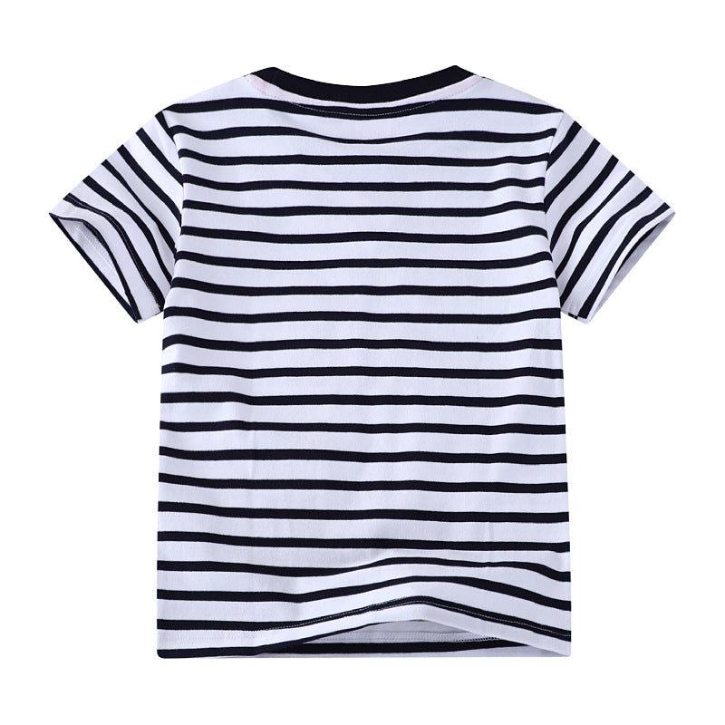 Jungen T-Shirt mit bunten Dinosaurier-Applikationen Drune