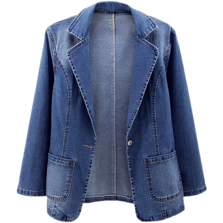 Drune | Denim Jean Blazer Damen - Lässig - Unifarben