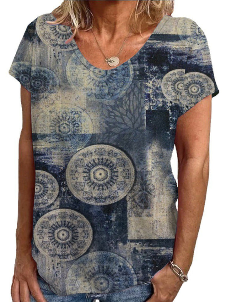 Damen Lockere Bluse mit buntem Paisleymuster Drune