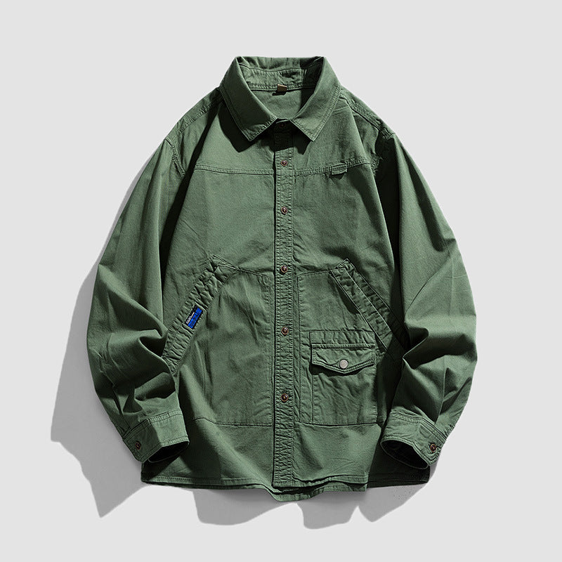 Herren Utility-Overshirt aus robustem Baumwoll-Twill mit Mehrfachtaschen Drune