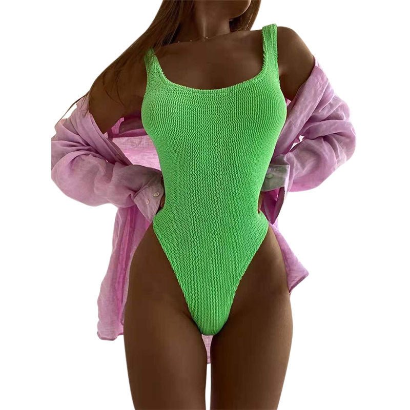 Damen Einteiler Badeanzug mit strukturiertem Mesh-Material Drune