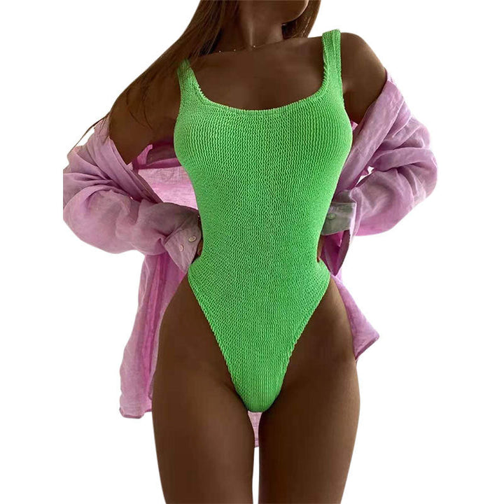 Damen Einteiler Badeanzug mit strukturiertem Mesh-Material Drune