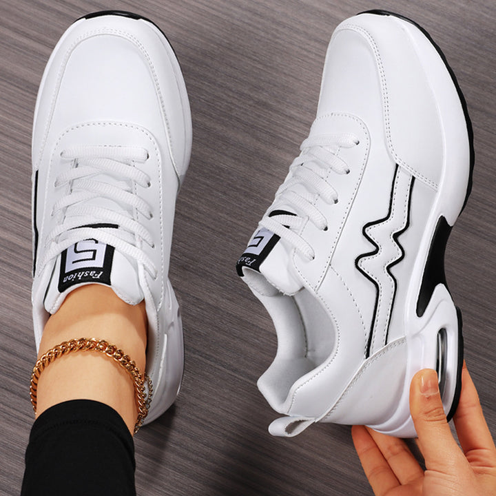 Damen nan modischer Sneaker mit geformter Seitenwelle, gedämpfter Luftkapselferse und ergonomischem Plateau-Fußbett Drune