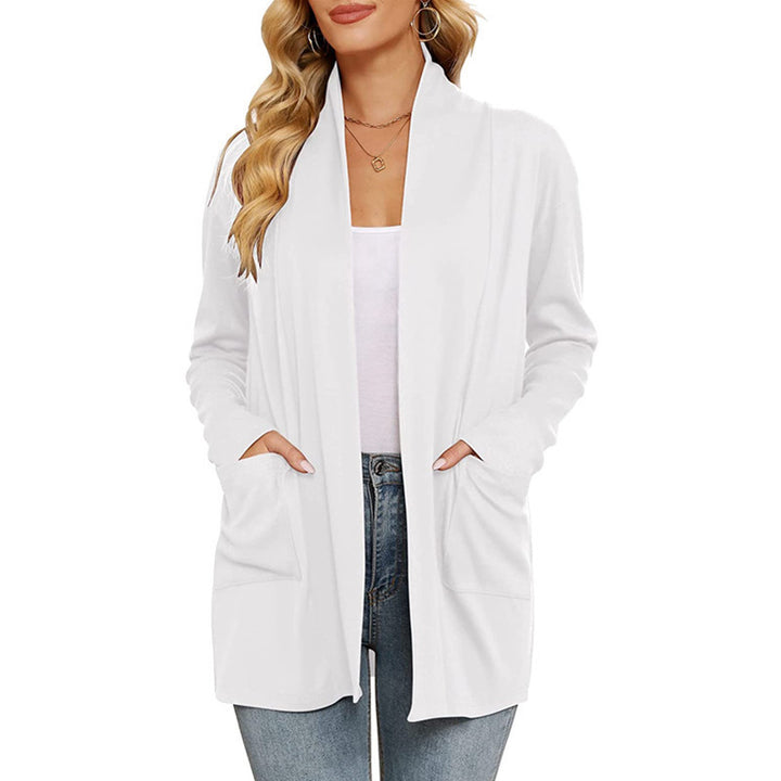 Damen lässiger Longcardigan mit Taschen Drune