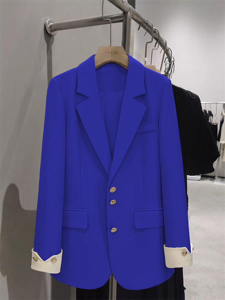 Damen Eleganter Blazer mit goldenen Knopfdetails Drune