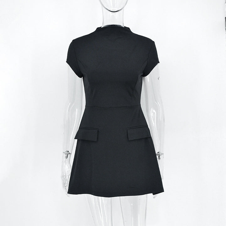Damen Minikleid mit raffinierten Taschen und schlichten Schulterträgern Drune