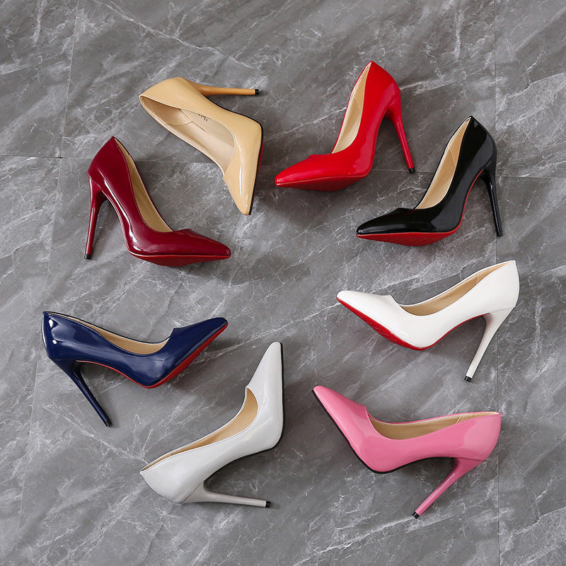 Damen elegante Pumps mit glänzender Oberfläche und ultra-hohem Absatz Drune