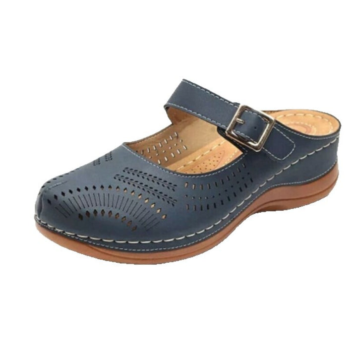 Damen Komfort Leder Clogs Sandalen Drune