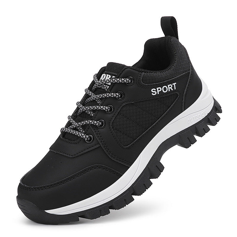 Herren nan robuster Schnür-Freizeitsneaker mit tiefem Stollenprofil, gepolstertem Schaft und praktischer Zuglasche Drune