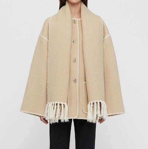 Damen Fransenjacke mit eleganter Saumverzierung Drune