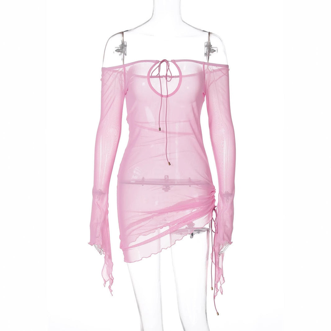 Damen Bademantel mit tiefem Ausschnitt und eleganten Ärmeln Drune