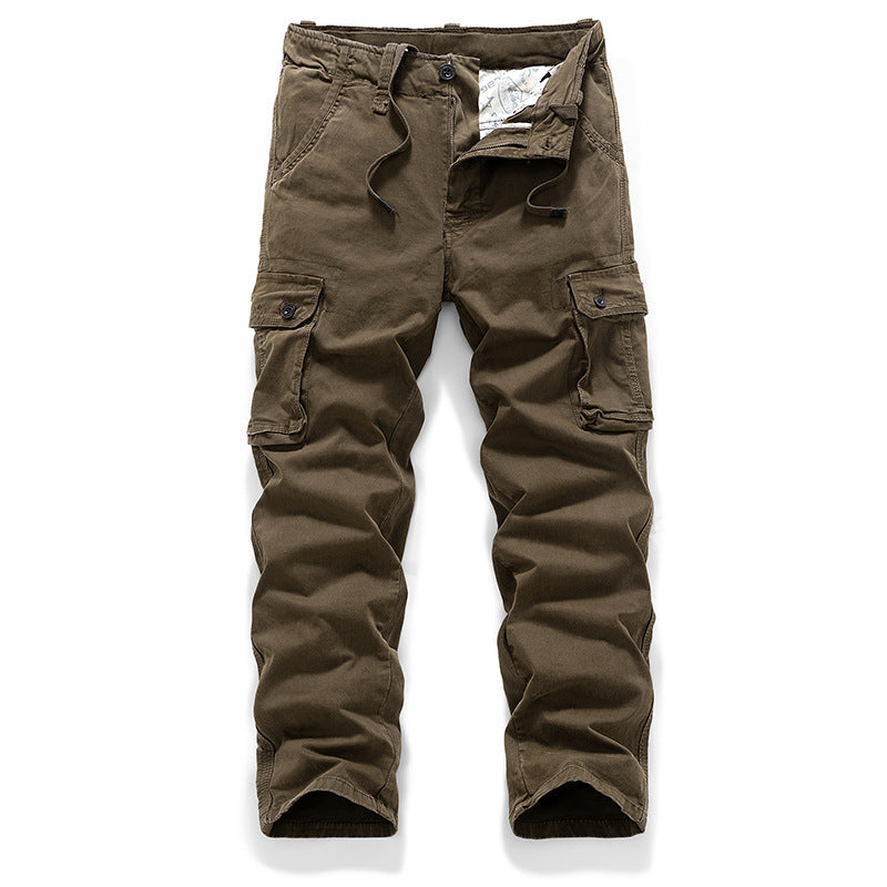 Herren Robust-Canvas Cargohhose mit Tunnelzugbund, Knieabnähern und Mehrfach-Klappentaschen Drune