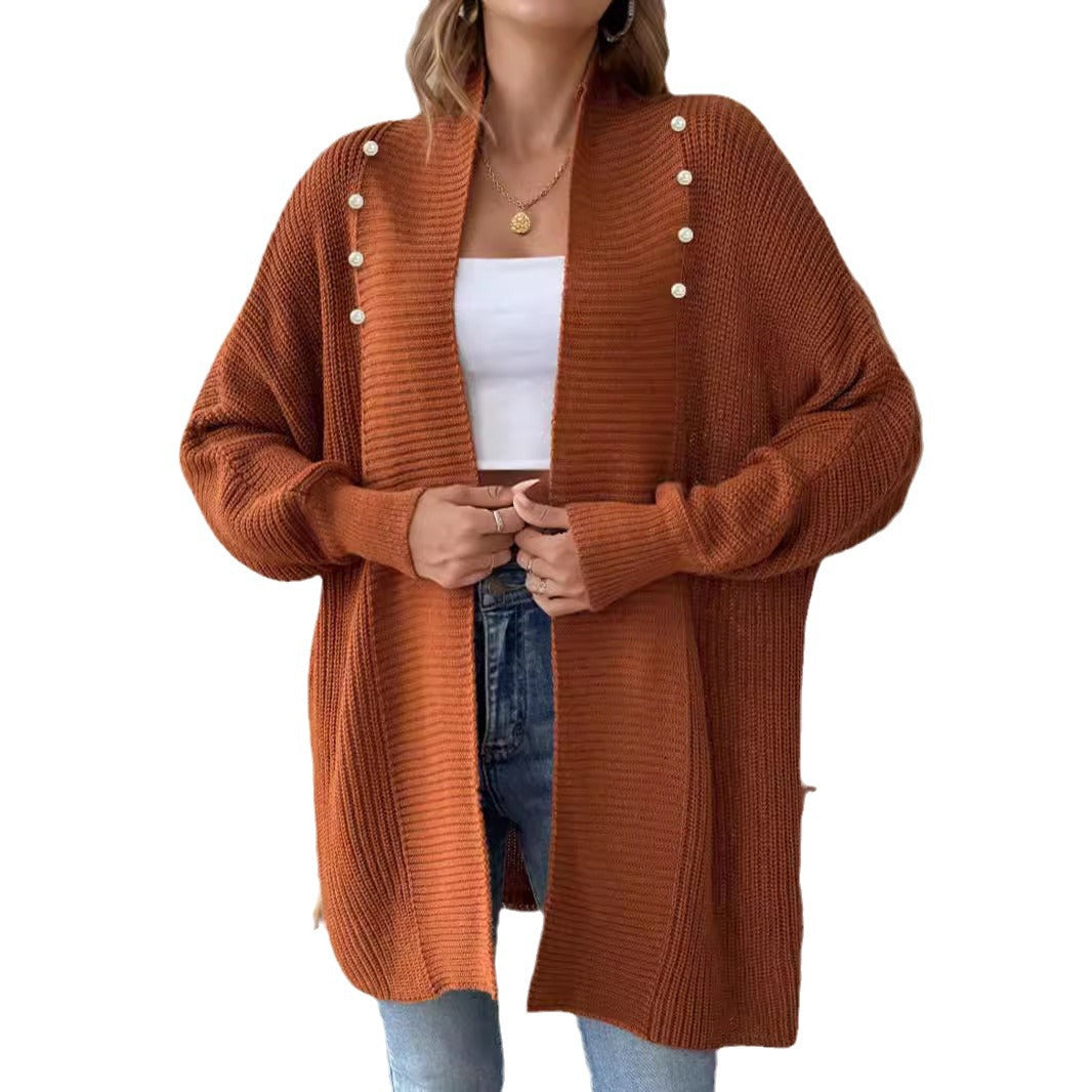 Damen Strickjacke mit perlenbesetzten Knöpfen und elegantem Design Drune