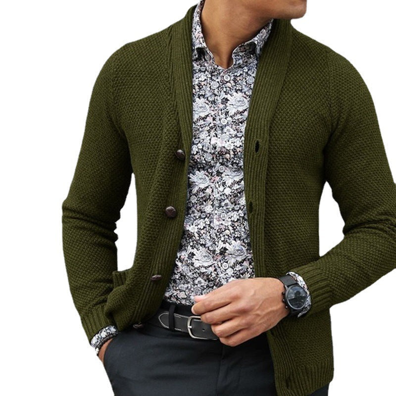 Herren Strickjacke mit strukturiertem Muster und eleganten Knopfdetails Drune