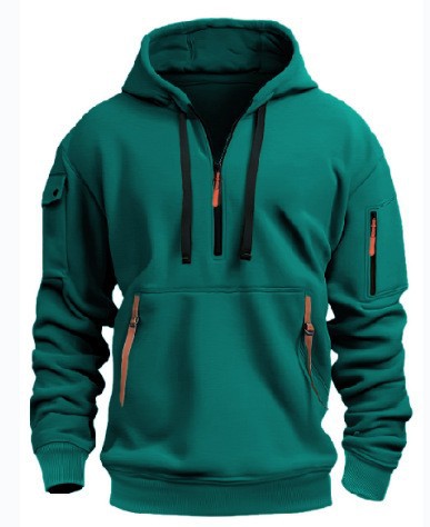 Herren sportlicher Kapuzenpullover mit Struktur und praktischen Taschen Drune