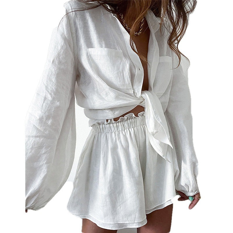 Damen Set mit innovativem Oberteil und Shorts Drune