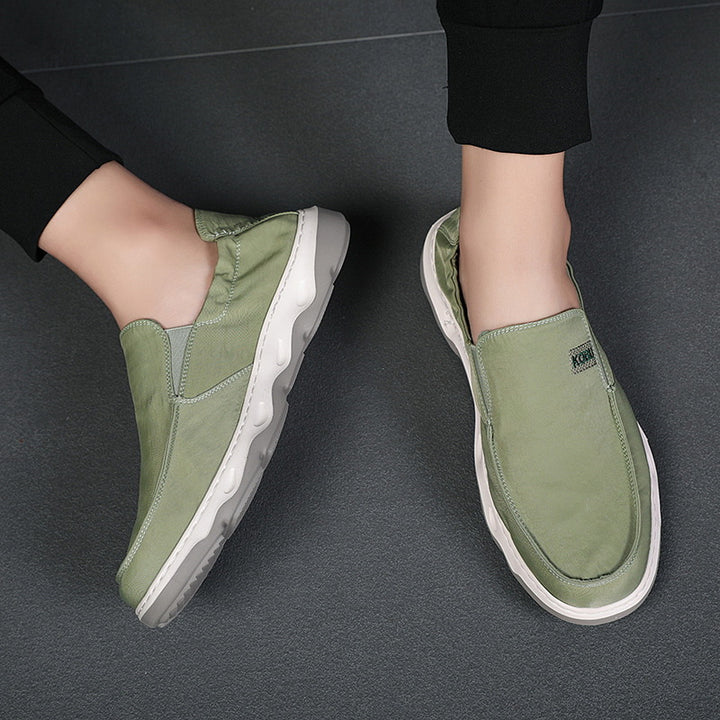Herren elastischer Nubukoptik-Slipper mit gepolstertem Fersenrand und stoßdämpfender Wellenlaufsohle Drune