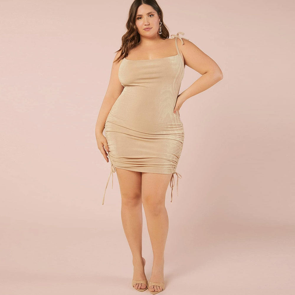 Damen Mini-Bodycon-Kleid mit raffiniertem Rüschendetail Drune