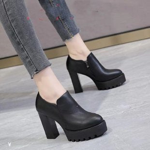 Damen Stilvolle Plateaupumps mit hohem Blockabsatz Drune