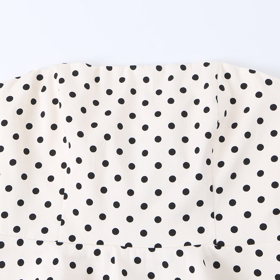 Damen Peplum-Oberteil mit strukturiertem Polka-Dot-Muster Drune