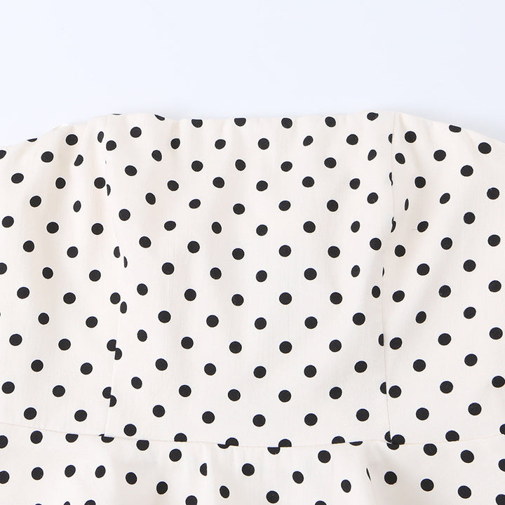 Damen Peplum-Oberteil mit strukturiertem Polka-Dot-Muster Drune