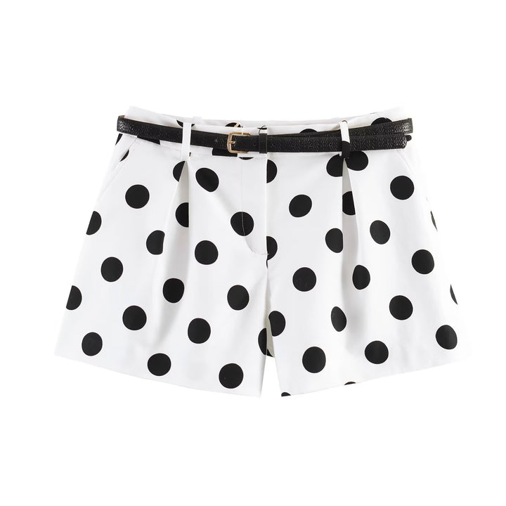 Damen High-Waist Shorts mit elegantem Faltenwurf und schmalem Gürtel Drune